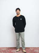 Black Henley Knitwear