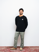 Black Henley Knitwear